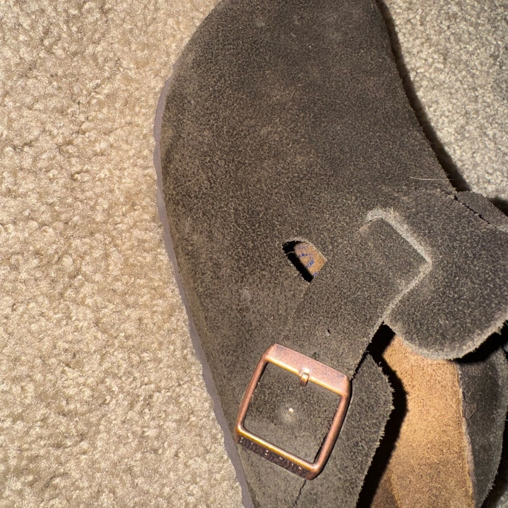 Birkenstock Brown Suede Clogs - Picture 4 of 7